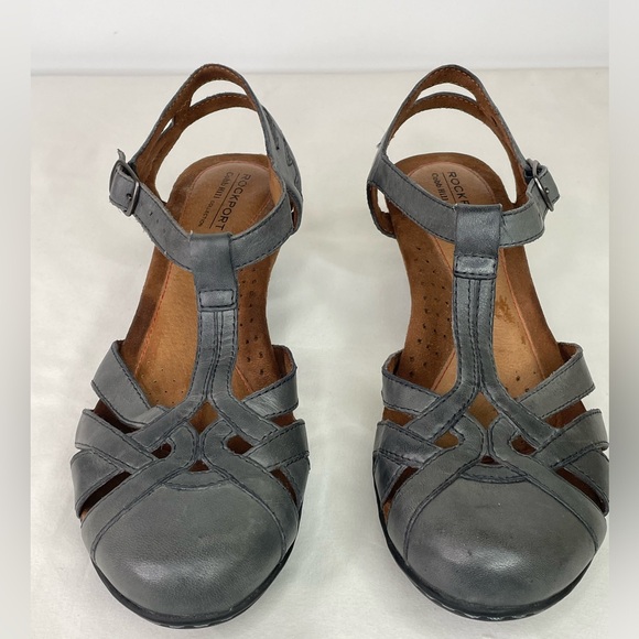 Rockport Shoes - Rockport Cobb Hill Aubrey T Strap Sandal Gray Size 8
